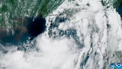 A satellite view of Tropical Storm Bertha forming over the eastern Gulf of Mexico near Florida, U.S., July 20, 2026. CSU/CIRA & NOAA/Handout via REUTERS  THIS IMAGE HAS BEEN SUPPLIED BY A THIRD PARTY. OVERLAY AND WATERMARK FROM SOURCE. MANDATORY CREDIT.