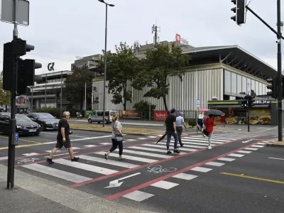 - 28.08.2023 &ndash; pametni prehod za pe&scaron;če na Dunajski cesti pri Gospodarskem razstavi&scaron;ču. //FOTO: Nik Erik Neubauer