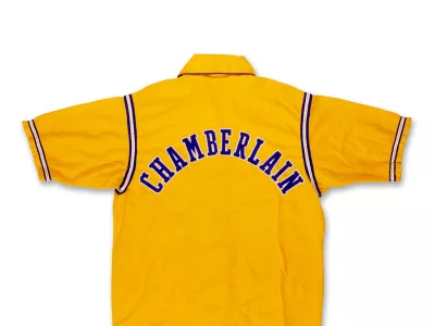 This undated photo provided by Sotheby's shows a warmup jacket worn by Wilt Chamberlain during the 1972 NBA Finals that was found in an Oregon thrift store. (Sotheby's via AP)