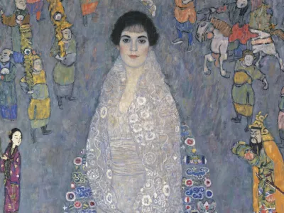 This image provided by Sotheby's shows Gustav Klimt's "Bildnis Elisabeth Lederer" (Portrait of Elisabeth Lederer), which sold for 6.4 million at auction Tuesday, Nov. 18, 2025, in New York. (Sotheby's via AP)
