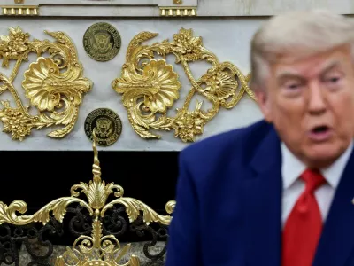 Decorations at the Oval Office, during meeting of U.S. President Donald Trump with Lebanese President Joseph Aoun at the White House in Washington, D.C., U.S., July 21, 2026. REUTERS/Evelyn Hockstein