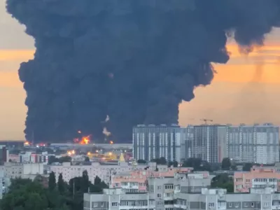 Smoke rises from a Wildberries warehouse on fire after an attack in Krasnodar, Russia, July 22, 2026, in this still image obtained from social media video. Social Media/via REUTERS THIS IMAGE HAS BEEN SUPPLIED BY A THIRD PARTY. NO RESALES. NO ARCHIVES. NEWS USE ONLY.   VERIFICATION: - Buildings, roofs, vegetation and road layout matched archive and satellite images. - Date confirmed by reports from local authorities and Wildberries company. - Krasnodar Mayor Yevgeny Naumov wrote on Telegram on July 22 that fire broke out at a logistics warehouse after drone attack in Krasnodar. - Tatyana Kim, the head and co-founder of Wildberries, said on Wednesday on Telegram that warehouses in Krasnodar had been attacked.