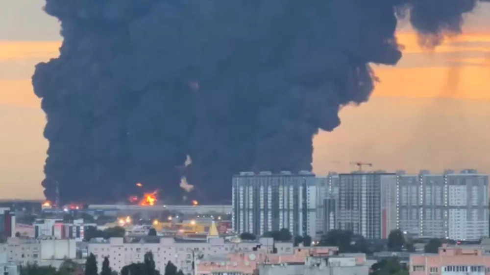 Smoke rises from a Wildberries warehouse on fire after an attack in Krasnodar, Russia, July 22, 2026, in this still image obtained from social media video. Social Media/via REUTERS THIS IMAGE HAS BEEN SUPPLIED BY A THIRD PARTY. NO RESALES. NO ARCHIVES. NEWS USE ONLY.   VERIFICATION: - Buildings, roofs, vegetation and road layout matched archive and satellite images. - Date confirmed by reports from local authorities and Wildberries company. - Krasnodar Mayor Yevgeny Naumov wrote on Telegram on July 22 that fire broke out at a logistics warehouse after drone attack in Krasnodar. - Tatyana Kim, the head and co-founder of Wildberries, said on Wednesday on Telegram that warehouses in Krasnodar had been attacked.