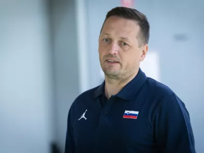 Ljubljana, Stozice.Uvodno medijsko druzenje moske clanske kosarkarske reprezentance ob zacetku priprav na zadnji cikel prvega dela kvalifikacij za svetovno prvenstvo 2027.Selektor Aleksander Sekulic.