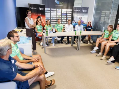 Sencur, AZS Garmin.Sprejem slovenske atletske reprezentance po nastopu na evropskem prvenstvu do 18 let v italijanskem Rietiju.