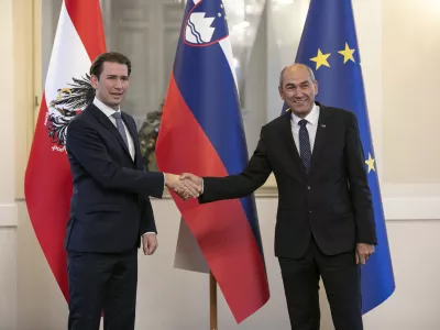predsednik vlade Janez Jan&scaron;a in avstrijski kancler Sebastian Kurz - 08.09.2020 - delovni obisk zveznega kanclerja Republike Avstrije Sebastiana Kurza v Sloveniji - //FOTO: Matjaž Ru&scaron;t