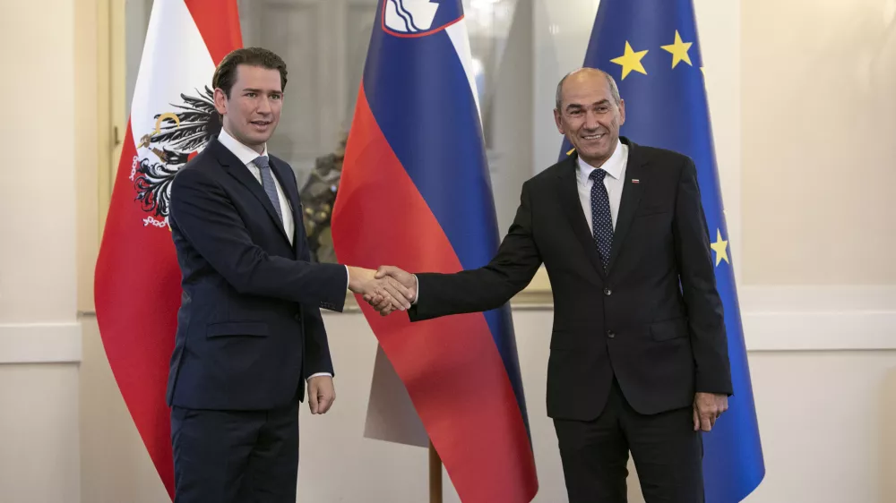 predsednik vlade Janez Jan&scaron;a in avstrijski kancler Sebastian Kurz - 08.09.2020 - delovni obisk zveznega kanclerja Republike Avstrije Sebastiana Kurza v Sloveniji - //FOTO: Matjaž Ru&scaron;t