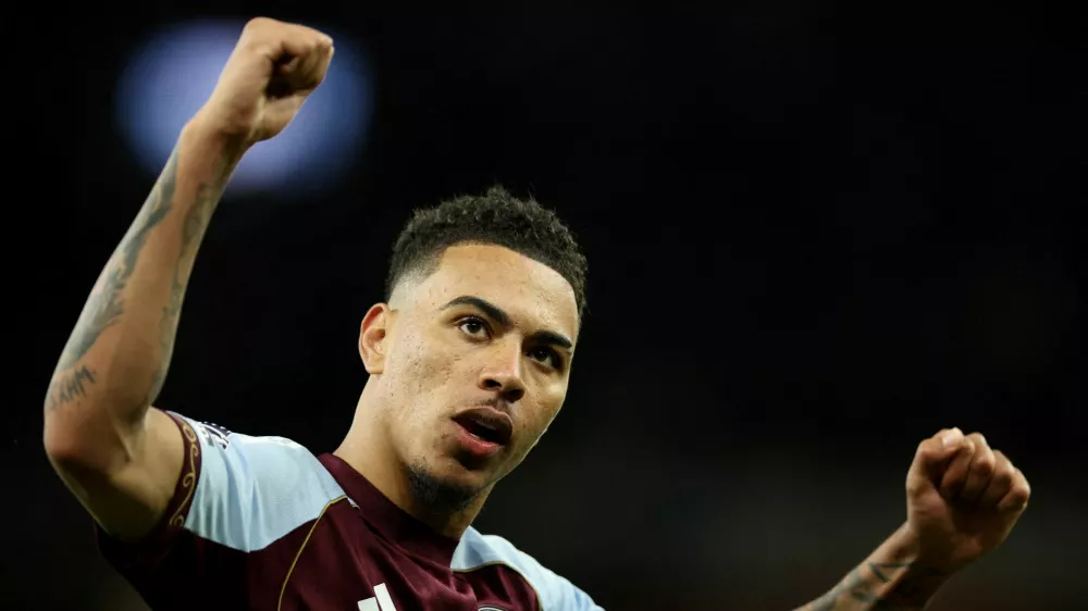 FILE PHOTO: Soccer Football - Premier League - Aston Villa v Liverpool - Villa Park, Birmingham, Britain - May 15, 2026 Aston Villa's Morgan Rogers celebrates after the match REUTERS/Chris Radburn EDITORIAL USE ONLY. NO USE WITH UNAUTHORIZED AUDIO, VIDEO, DATA, FIXTURE LISTS, CLUB/LEAGUE LOGOS OR 'LIVE' SERVICES. ONLINE IN-MATCH USE LIMITED TO 120 IMAGES, NO VIDEO EMULATION. NO USE IN BETTING, GAMES OR SINGLE CLUB/LEAGUE/PLAYER PUBLICATIONS. PLEASE CONTACT YOUR ACCOUNT REPRESENTATIVE FOR FURTHER DETAILS../File Photo