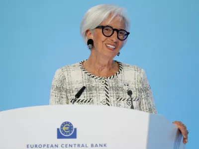 FILE PHOTO: European Central Bank (ECB) President Christine Lagarde speaks to reporters following the Governing Council's meeting, in Frankfurt, Germany, April 30, 2026. REUTERS/Heiko Becker/File Photo