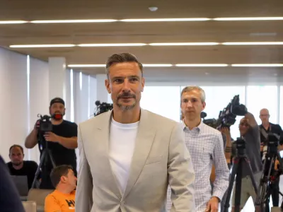 Slavko Vinčić29.7.2026 - novinarska konferenca s sodniki Slavkom Vinčićem, Aljažem Kovačičem in Tomažem Klančnikom, ki so na nedavnem SP sodili finale med &Scaron;panijo in Argentino.Foto: Luka Cjuha