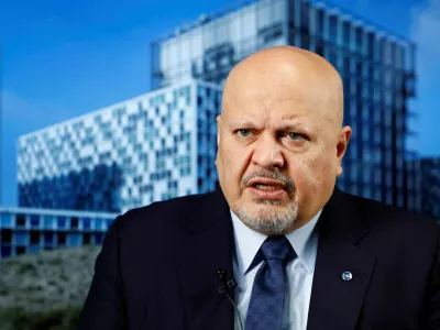 FILE PHOTO: International Criminal Court (ICC) Prosecutor Karim Khan talks during an interview with Reuters in The Hague, Netherlands January 16, 2025. REUTERS/Piroschka van de Wouw/File Photo
