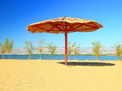 Sandy beach in Nin, near Zadar, touristic destination in Croatia