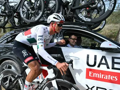 05-03-2026 Allenamento Strade Bianche 2026 2026, Uae Emirates - Xrg Del Toro Romero, Isaac Hauptman, Andrej Le Tolfe,Image: 1080292980, License: Rights-managed, Restrictions: PUBLICATIONxNOTxINxITAxFRAxNED, Model Release: no 