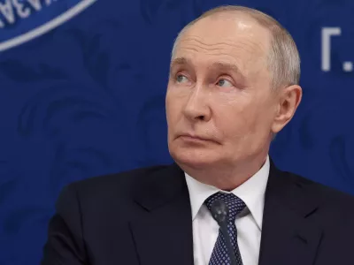 Russian President Vladimir Putin attends the 22nd Russia&ndash;Kazakhstan Interregional Cooperation Forum in Omsk, Russia, July 25, 2026. Sputnik/Vyacheslav Prokofyev/Pool via REUTERS ATTENTION EDITORS - THIS IMAGE WAS PROVIDED BY A THIRD PARTY.