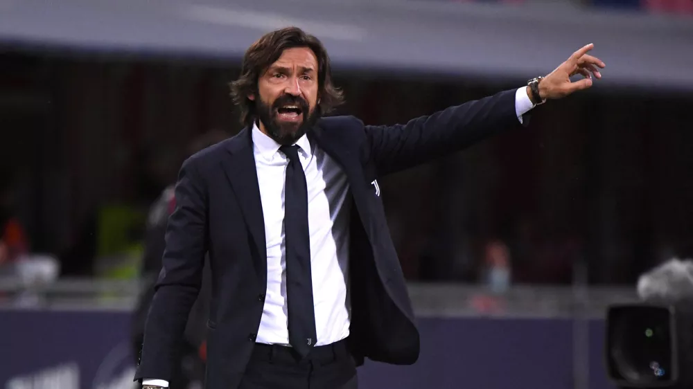FILE PHOTO: Soccer Football - Serie A - Bologna v Juventus - Stadio Renato Dall'Ara, Bologna, Italy - May 23, 2021 Juventus coach Andrea Pirlo reacts REUTERS/Alberto Lingria/File Photo