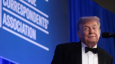 U.S. President Donald Trump delivers remarks at the White House Correspondents' Association (WHCA) Dinner, which was rescheduled from April after it was interrupted when a man tried to force his way through security and fired a shotgun, at the Waldorf Astoria hotel in Washington, D.C., U.S., July 24, 2026. REUTERS/Jonathan Ernst