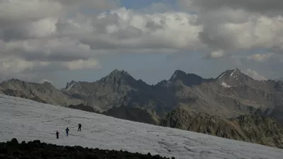 FILE PHOTO: People walk on the slope of Mount Elbrus in the Republic of Kabardino-Balkaria, Russia September 24, 2020. Picture taken September 24, 2020. REUTERS/Anton Vaganov/File Photo