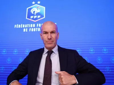 Soccer Football - French Football Federation unveil Zinedine Zidane as new head coach - French Federation Headquarters, Paris, France - July 28, 2026 Zinedine Zidane is unveiled as the new head coach of France senior men's football team REUTERS/Abdul Saboor   TPX IMAGES OF THE DAY