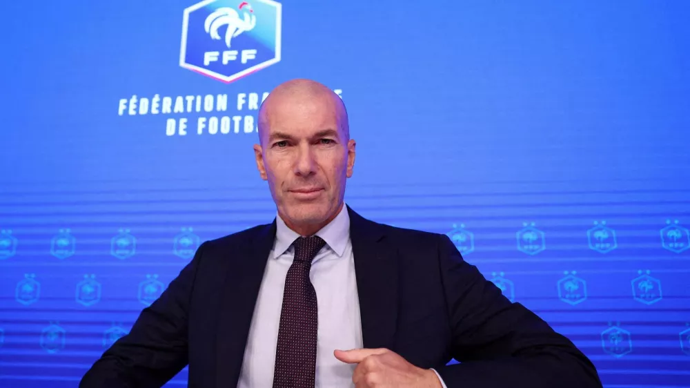 Soccer Football - French Football Federation unveil Zinedine Zidane as new head coach - French Federation Headquarters, Paris, France - July 28, 2026 Zinedine Zidane is unveiled as the new head coach of France senior men's football team REUTERS/Abdul Saboor   TPX IMAGES OF THE DAY
