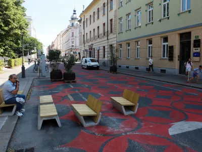 03.07.2026 - Miklo&scaron;ičeva ulica, zapora ceste, sprehajalna conaFoto: Tomaž Skale