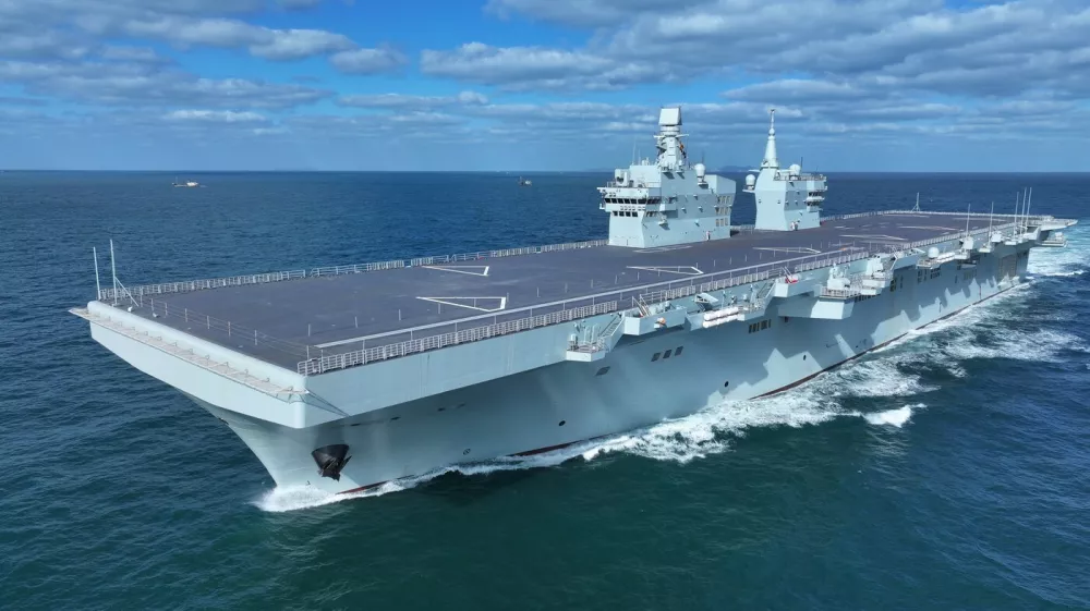 SHANGHAI, Nov. 16, 2025 -- China's first Type 076 amphibious assault ship, the Sichuan, is underway on Nov. 15, 2025. The Sichuan returned to the shipyard in Shanghai at around 5 p.m. Sunday after completing its maiden sea trial. The three-day mission tested the indigenously developed ship's propulsion and electrical systems, as well as other equipment, achieving the expected results. The Sichuan will undergo follow-up tests in accordance with established plans.,Image: 1052751789, License: Rights-managed, Restrictions:, Model Release: no 