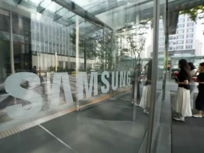 The logo of the Samsung Electronics Co. is seen at its office in Seoul, South Korea, Thursday, July 30, 2026. (AP Photo/Ahn Young-joon)
