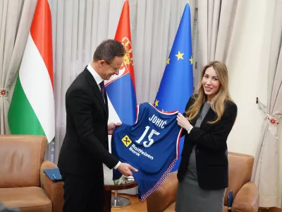 13, February, 2025, Belgrade - Visit of the Minister of Foreign Affairs of Hungary, Peter Szijjart, to the Government of the Republic of Serbia and a meeting with the Minister of Mining and Energy Dubravka Djedovic Handanovic. P&eacute;ter Szijj&aacute;rt&oacute;, Dubravka Djedovic Handanovic. Photo: M.M./ATAImages13, februar, 2025, Beograd - Poseta ministra spoljnih poslova Madjarske Petera Sijarta u zgradi Vlade Republike Srbije i sastanak sa ministarkom rudarstva i energetike Dubravkom Djedovic Handanovic. Photo: M.M./ATAImages Photo: M.M./ATAImages/PIXSELL