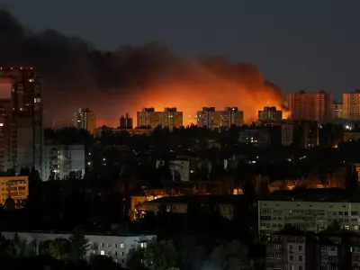 Smoke rises in the city during a Russian missile strike, amid Russia's attack on Ukraine, in Kyiv, Ukraine July 30, 2026. REUTERS/Gleb Garanich