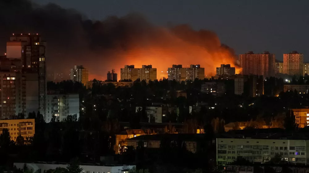 Smoke rises in the city during a Russian missile strike, amid Russia's attack on Ukraine, in Kyiv, Ukraine July 30, 2026. REUTERS/Gleb Garanich