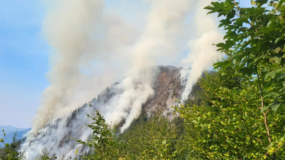 Bovec, Planja.Pozar v naravi na Planji v obcini Bovec.Foto: arhiv Gasilske zveze Bovec