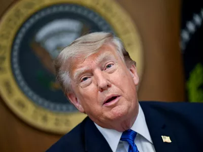 U.S. President Donald Trump participates in a cabinet meeting at Camp David in Thurmont, Maryland, U.S., July 31, 2026. REUTERS/Daniel Heuer