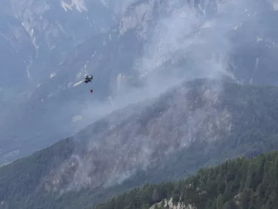 Bovec, Planja.Pozar v naravi na Planji v obcini Bovec.Foto: Gasilska zveza Bovec