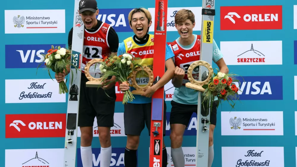 Naoki NAKAMURA, Kaimar VAGUL, Rok OBLAK, poletna velika nagrada, skoki