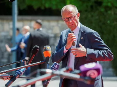 German Chancellor Friedrich Merz arrives for the EU-Western Balkans Summit in Tivat, Montenegro, June 5, 2026. REUTERS/Stevo Vasiljevic