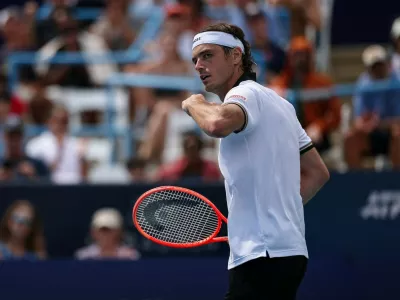 WASHINGTON, DC - AUGUST 03: Taylor Fritz of the United States looks on against Rafael Jodar of Spain in the men's singles championship match on the final day of the Mubadala DC Open 2026 at William H.G. FitzGerald Tennis Center on August 3, 2026 in Washington, DC. Scott Taetsch,Image: 1120573116, License: Rights-managed, Restrictions:, Model Release: no 