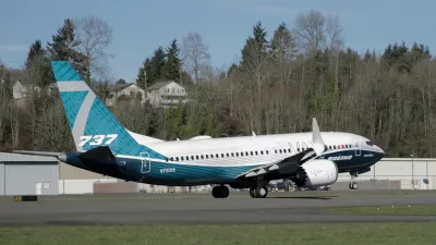 FILE - A Boeing 737 MAX 7 takes off on its first flight on March 16, 2018, in Renton, Wash. (AP Photo/Jason Redmond, File)
