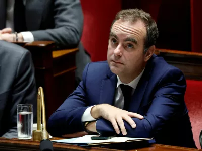 French Prime Minister Sebastien Lecornu attends a debate before votes on two no-confidence motions against the French government tabled by members of parliament of La France Insoumise (France Unbowed - LFI) and the Rassemblement National (National Rally - RN), two days after the French Prime Minister's general policy speech, during a public session at the National Assembly in Paris, France, October 16, 2025. REUTERS/Benoit Tessier