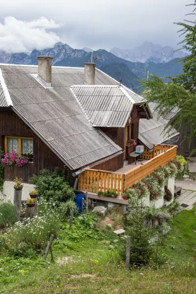 - Solčava - izletni&scaron;ka kmetija Bukovc (Bukovnik) pod Raduho, na nadmorski vi&scaron;ini 1327 m, in velja za najvi&scaron;je ležečo kmetijo v Sloveniji- gora, gore, narava, pohodni&scaron;tvo, visokogorje, Kamni&scaron;ko Savinjske Alpe- 25.07.2017 - Visokogorske kmetije v Sloveniji - //FOTO: Matjaž Ru&scaron;t- OPOMBA: DNEVNIKOV OBJEKTIV - REPORTAŽA 2017 - / Foto: Matjaž Ru&scaron;t