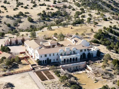 A drone view shows Zorro Ranch, a property formerly owned by Jeffrey Epstein, near Stanley, New Mexico, U.S. March 8, 2026. REUTERS/Rebecca Noble