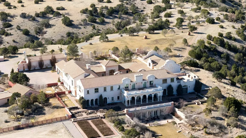 A drone view shows Zorro Ranch, a property formerly owned by Jeffrey Epstein, near Stanley, New Mexico, U.S. March 8, 2026. REUTERS/Rebecca Noble
