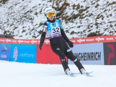 - Ema Klinec,- 15.02.2025. - Svetovni pokal v smučarskih skokih za ženske Ljubno 2025.//FOTO: Bojan Velikonja