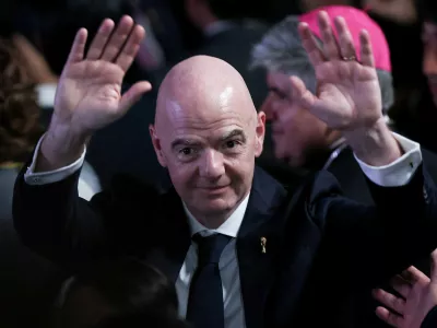 FILE PHOTO: FIFA President Gianni Infantino attends the inauguration of Abelardo De La Espriella as Colombia's president, in Cali, Colombia, August 7, 2026. REUTERS/Luisa Gonzalez/File Photo
