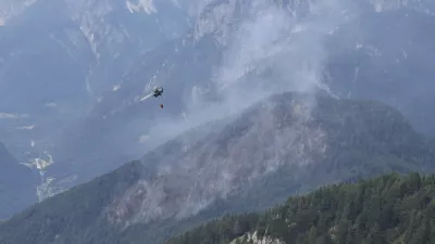 Bovec, Planja.Pozar v naravi na Planji v obcini Bovec.Foto: Gasilska zveza Bovec
