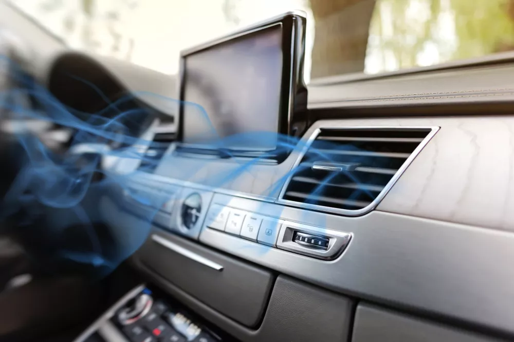 Air ventilation grille, fresh air is coming out.