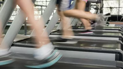 Women and men running on a treadmill at the gym,Image: 280009115, License: Royalty-free, Restrictions:, Model Release: no 