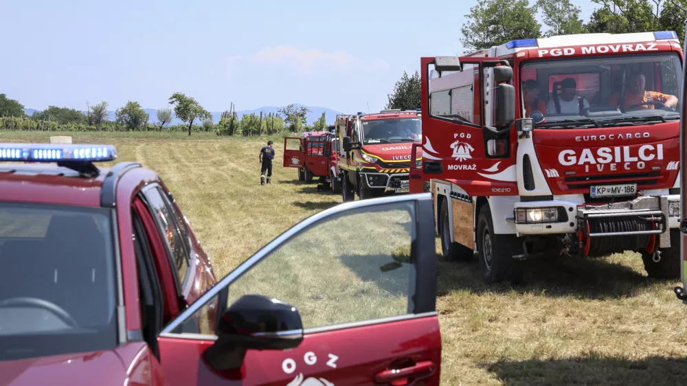 - 18.07.2024 - Požar na Krasu - Komen, &Scaron;krbina, Lipa - ogenj, ognjeni zublji, ga&scaron;enje, gasilci  //FOTO: Jaka Gasar