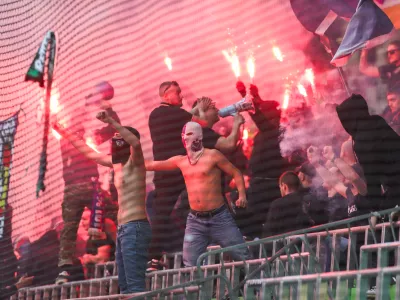 - Navijači Viole, - 08.03.2026. 1. liga Telemach v nogometu. NK Olimpija - NK Maribor, derbi.//FOTO: Bojan Velikonja