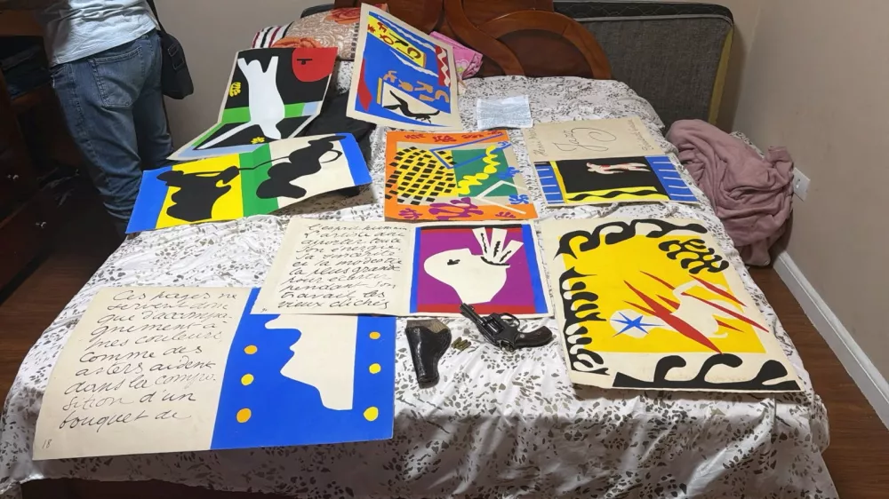Works by French painter Henry Matisse that were stolen from the Mario de Andrade Library, Sao Paulo's largest public library late last year, are seen in a picture released by Sao Paulo's Secretary of Public Safety on August 14, 2026, after Brazilian police recovered them from an apartment in Sao Bernardo do Campo, in Sao Paulo's metropolitan area, Brazil. Sao Paulo Secretary of Public Safety/Handout via Reuters. ATTENTION EDITORS - THIS IMAGE HAS BEEN SUPPLIED BY A THIRD PARTY. NO RESALES. NO ARCHIVES. MANDATORY CREDIT