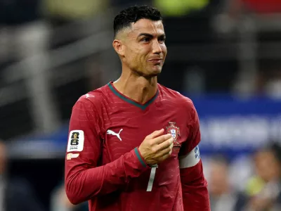 Soccer Football - FIFA World Cup 2026 - Round of 16 - Portugal v Spain - Dallas Stadium, Arlington, Texas, U.S. - July 6, 2026 Portugal's Cristiano Ronaldo looks dejected after the match as Portugal are eliminated from the World Cup IMAGN IMAGES via Reuters/Jerome Miron