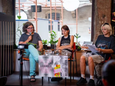 Ljubljana, Pritlicje.Novinarska konferenca pred Festivalom Grounded, ki bo od 20. do 22. avgusta.